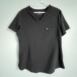 Cherokee Infinity Black V-Neck Short Sleeve Scrub Top Size L